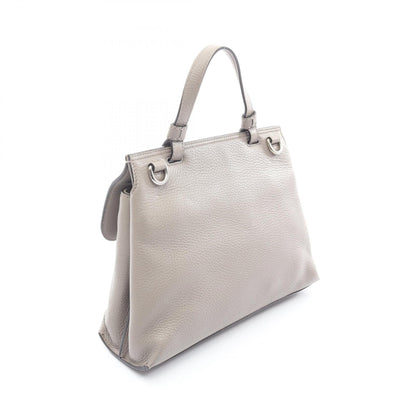 バンブー デイリー ハンドバッグ レザー ライトグレー 2WAY グッチ バッグ GUCCI