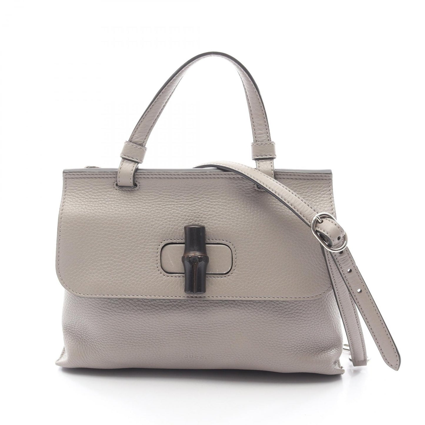 バンブー デイリー ハンドバッグ レザー ライトグレー 2WAY グッチ バッグ GUCCI