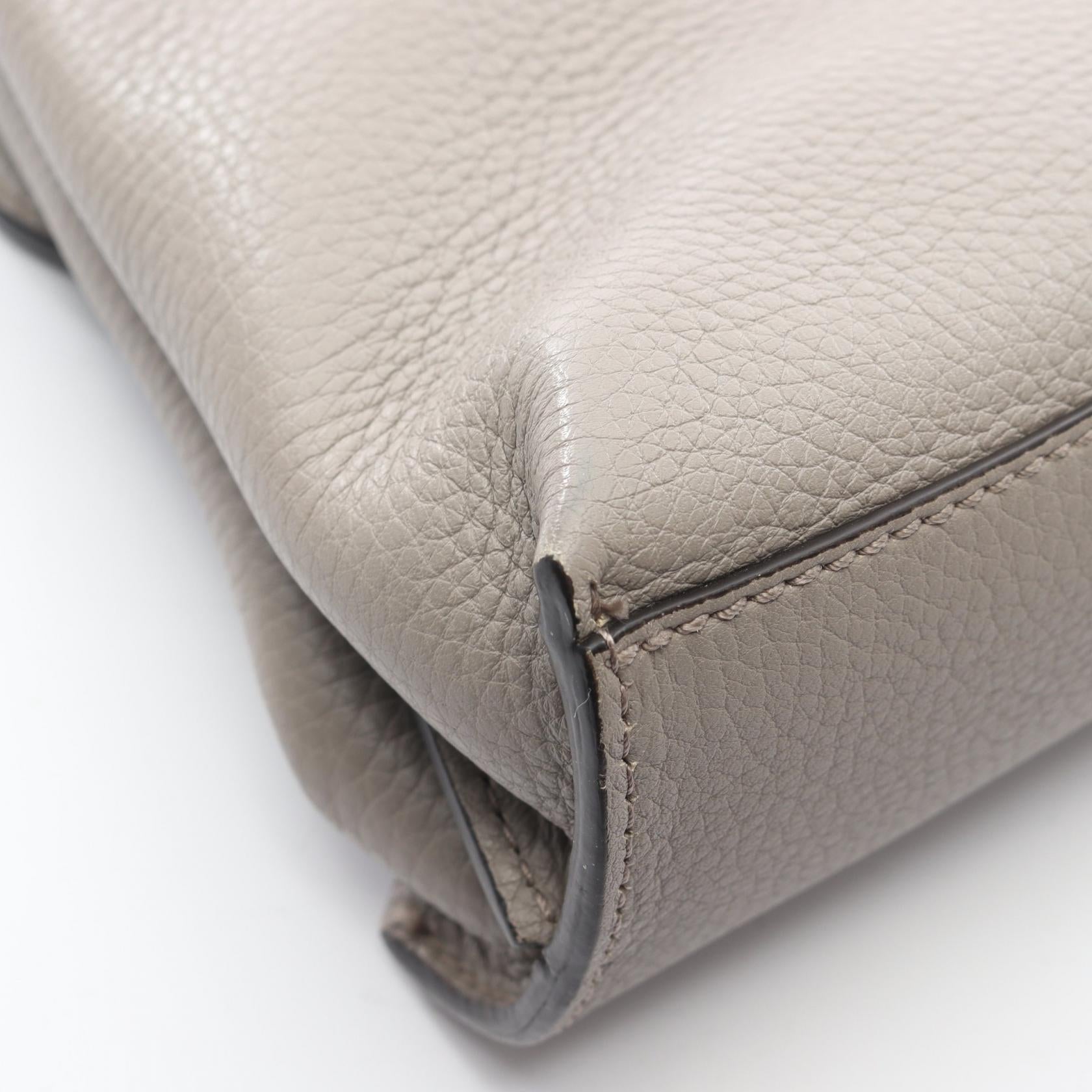バンブー デイリー ハンドバッグ レザー ライトグレー 2WAY グッチ バッグ GUCCI