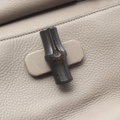 バンブー デイリー ハンドバッグ レザー ライトグレー 2WAY グッチ バッグ GUCCI