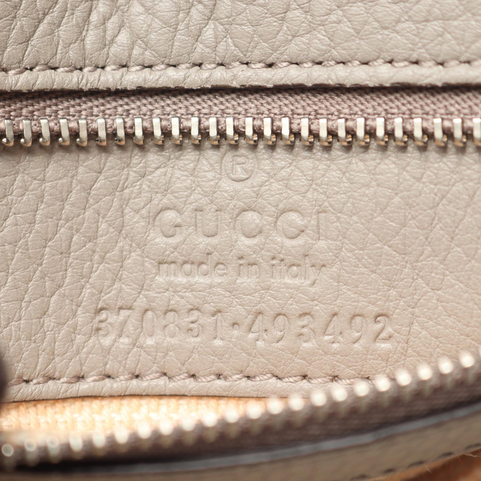 バンブー デイリー ハンドバッグ レザー ライトグレー 2WAY グッチ バッグ GUCCI