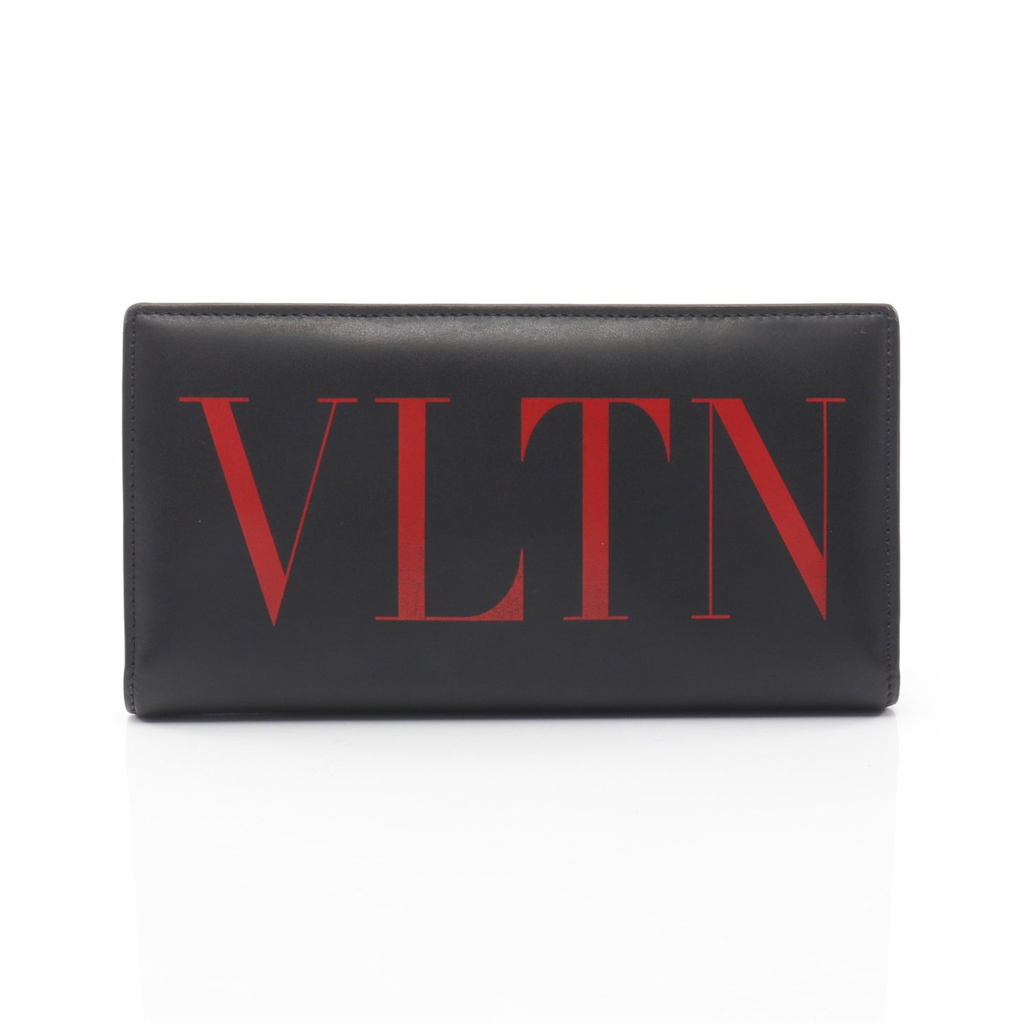 VLTNロゴ 二つ折り長財布 レザー ブラック レッド ヴァレンティノ 財布・小物 VALENTINO