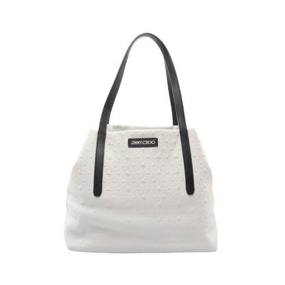 SOFIA M ソフィア スターエンボス ショルダーバッグ トートバッグ レザー オフホワイト ブラック ジミーチュウ バッグ JIMMY CHOO