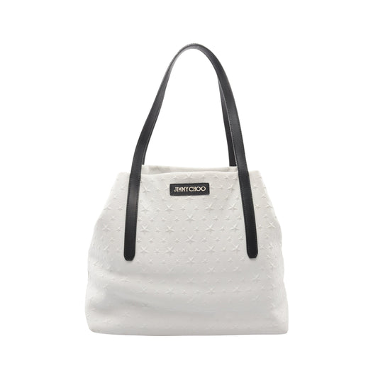 SOFIA M ソフィア スターエンボス ショルダーバッグ トートバッグ レザー オフホワイト ブラック ジミーチュウ バッグ JIMMY CHOO