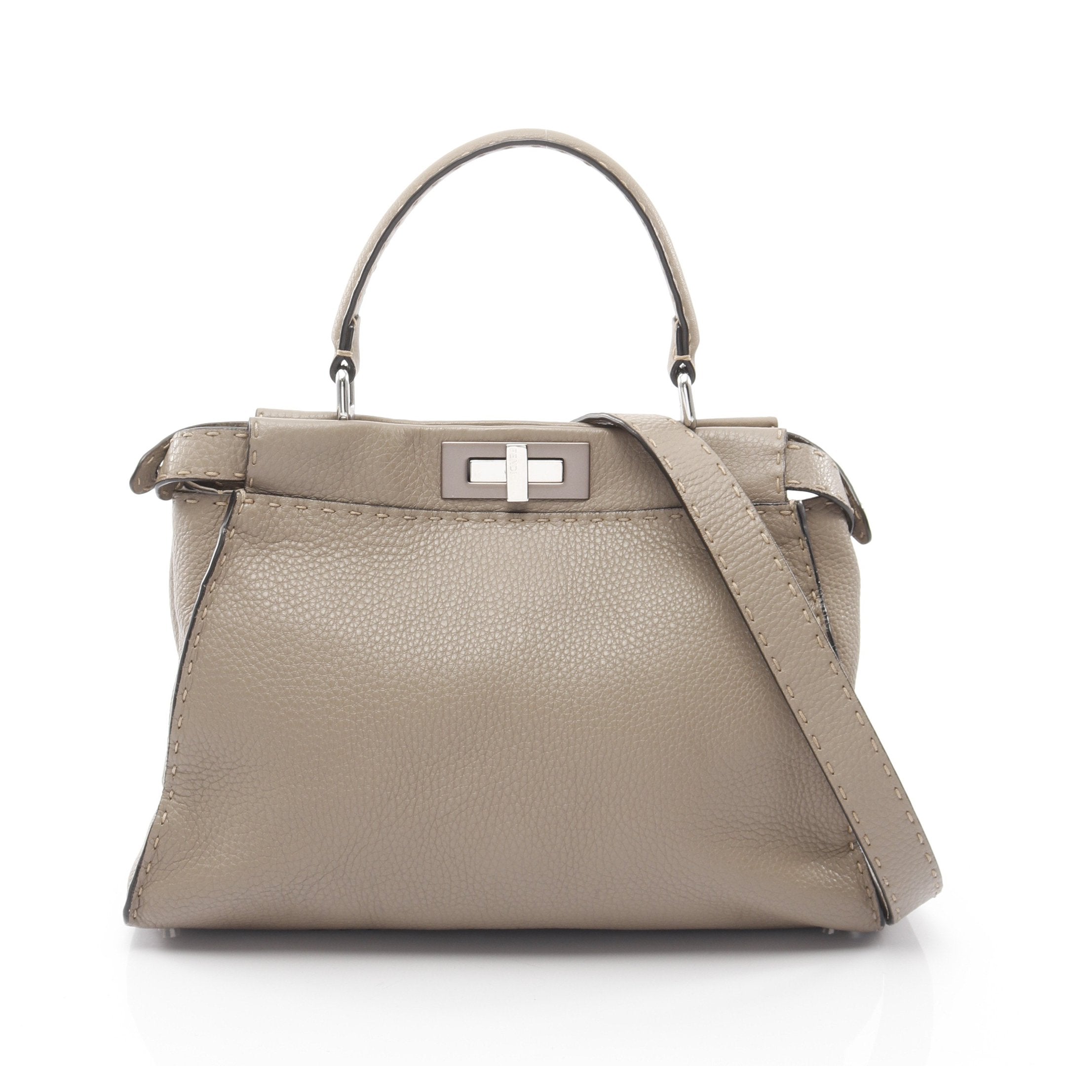 ピーカブー レギュラー セレリア ハンドバッグ レザー グレーベージュ