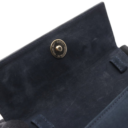 ヴァラリボン ハンドバッグ スエード レザー ダークネイビー 2WAY サルヴァトーレフェラガモ バッグ Salvatore Ferragamo