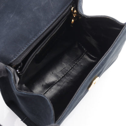 ヴァラリボン ハンドバッグ スエード レザー ダークネイビー 2WAY サルヴァトーレフェラガモ バッグ Salvatore Ferragamo