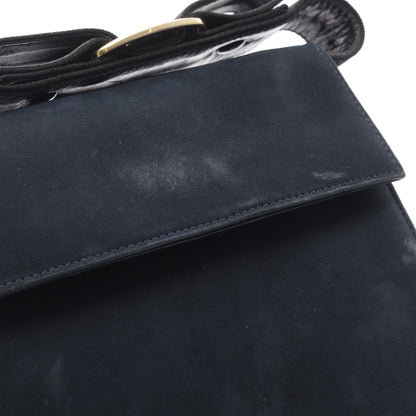 ヴァラリボン ハンドバッグ スエード レザー ダークネイビー 2WAY サルヴァトーレフェラガモ バッグ Salvatore Ferragamo