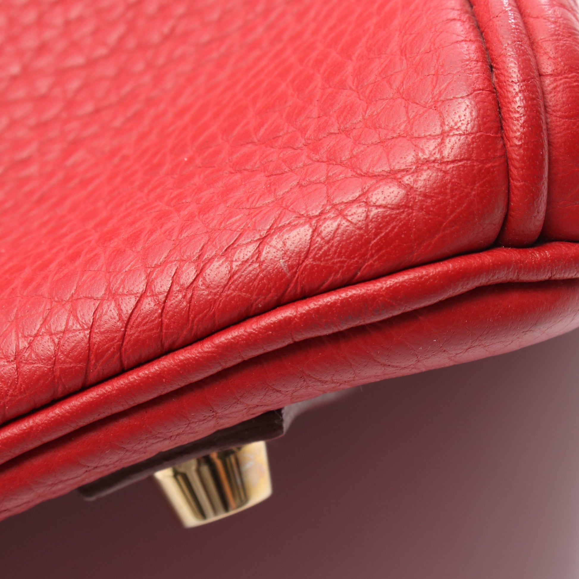 バーキン35 ルージュガランス ハンドバッグ トリヨンクレマンス レッド ゴールド金具 □N刻印 エルメス バッグ HERMES