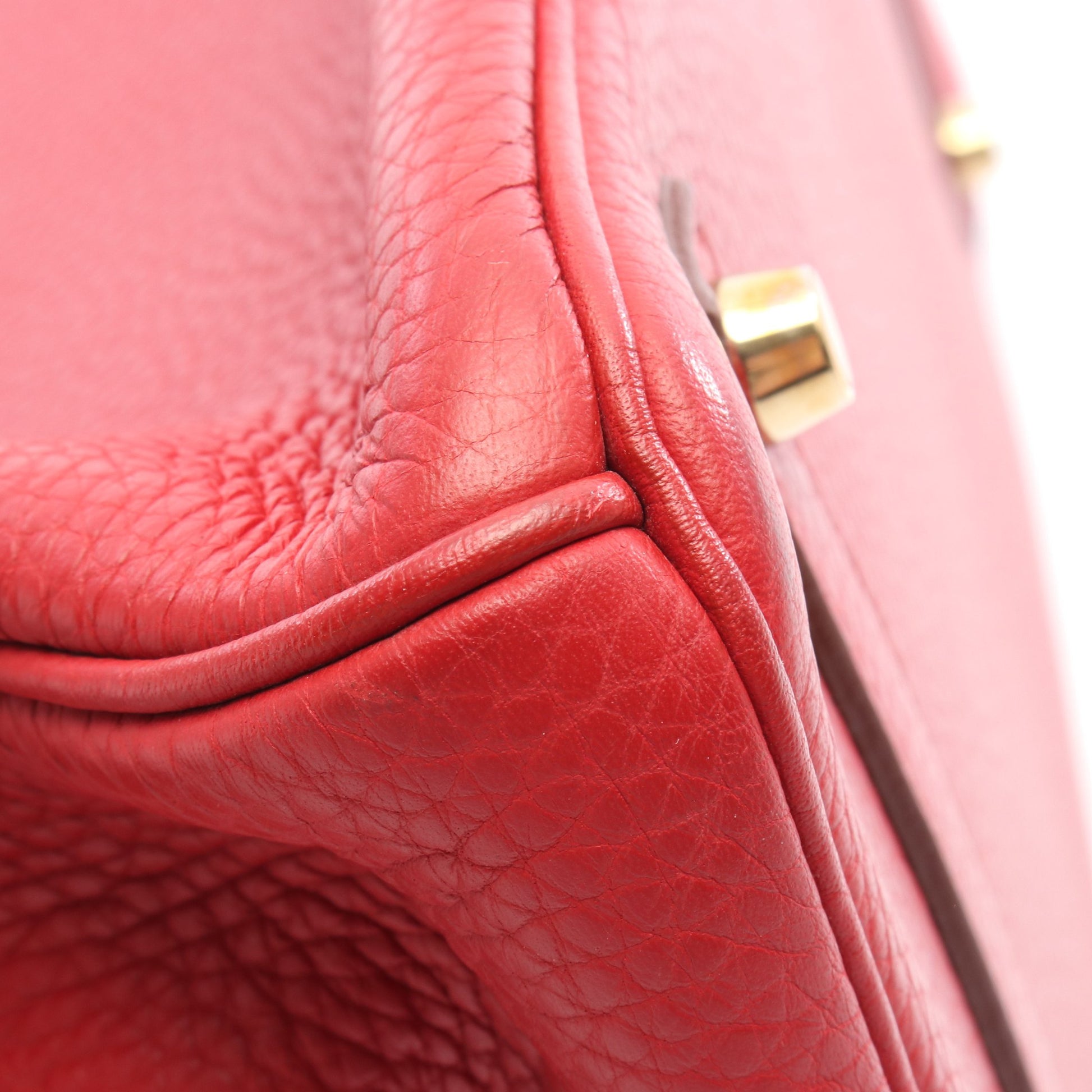 バーキン35 ルージュガランス ハンドバッグ トリヨンクレマンス レッド ゴールド金具 □N刻印 エルメス バッグ HERMES