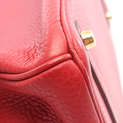 バーキン35 ルージュガランス ハンドバッグ トリヨンクレマンス レッド ゴールド金具 □N刻印 エルメス バッグ HERMES