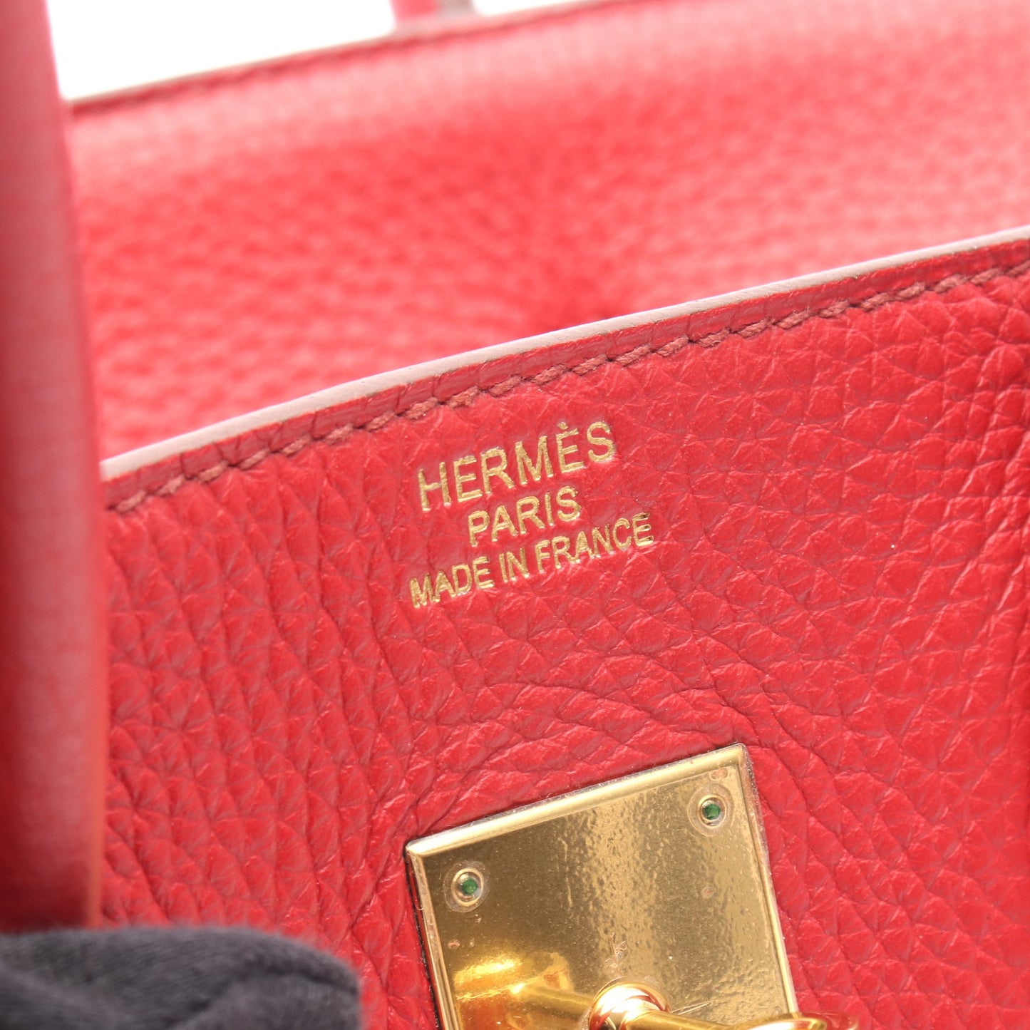 バーキン35 ルージュガランス ハンドバッグ トリヨンクレマンス レッド ゴールド金具 □N刻印 エルメス バッグ HERMES