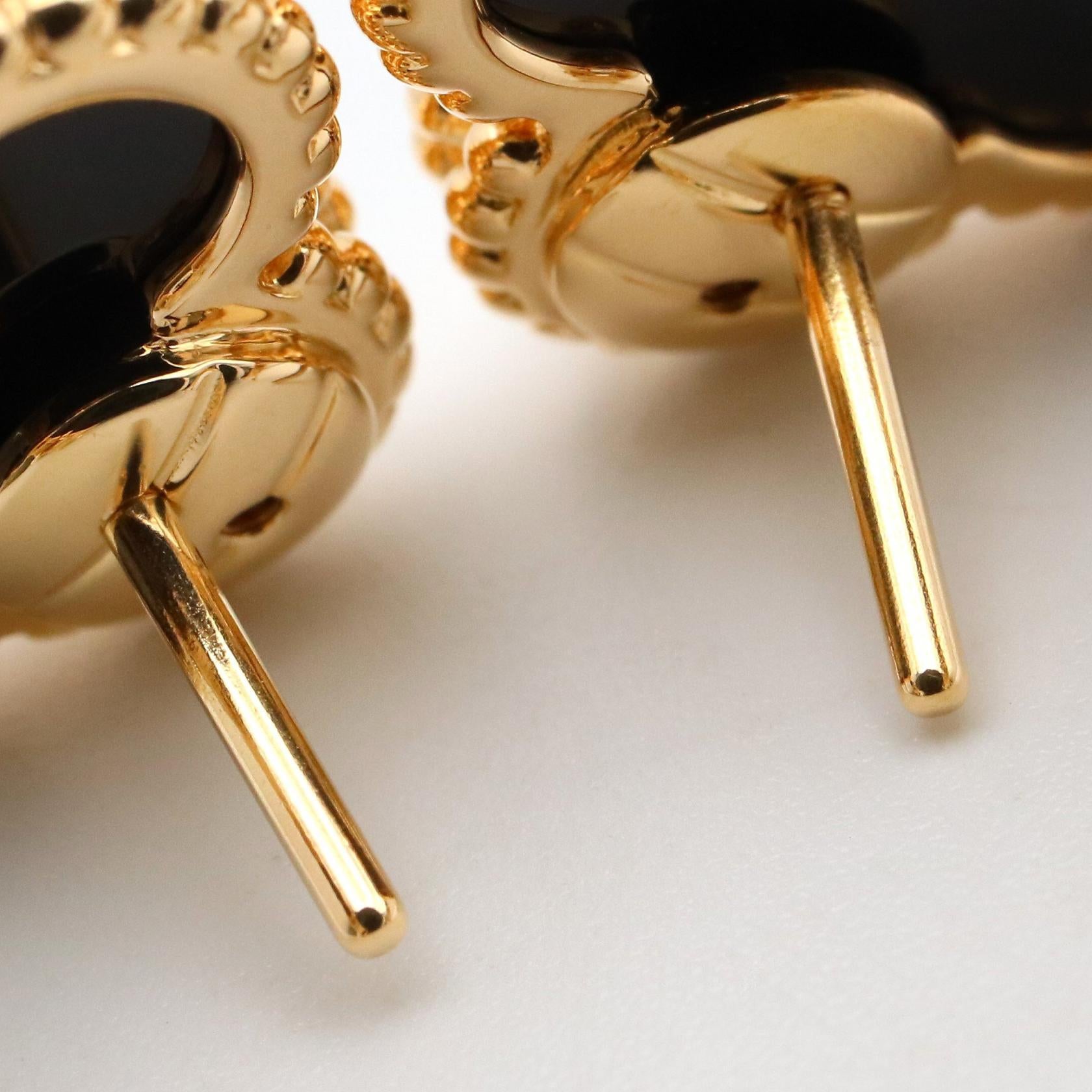 ヴィンテージアルハンブラピアス オニキス ピアス K18YG オニキス