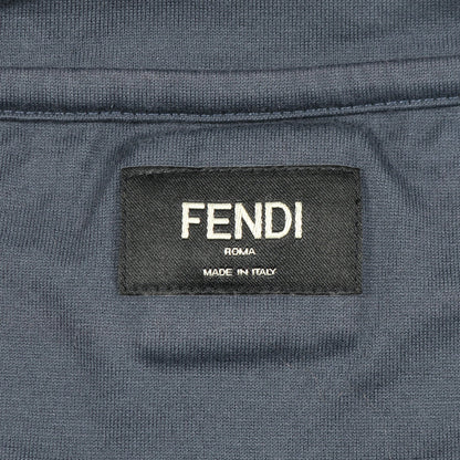 ロゴ刺繍 Tシャツ クルーネック 半袖 コットン グレー フェンディ トップス FENDI