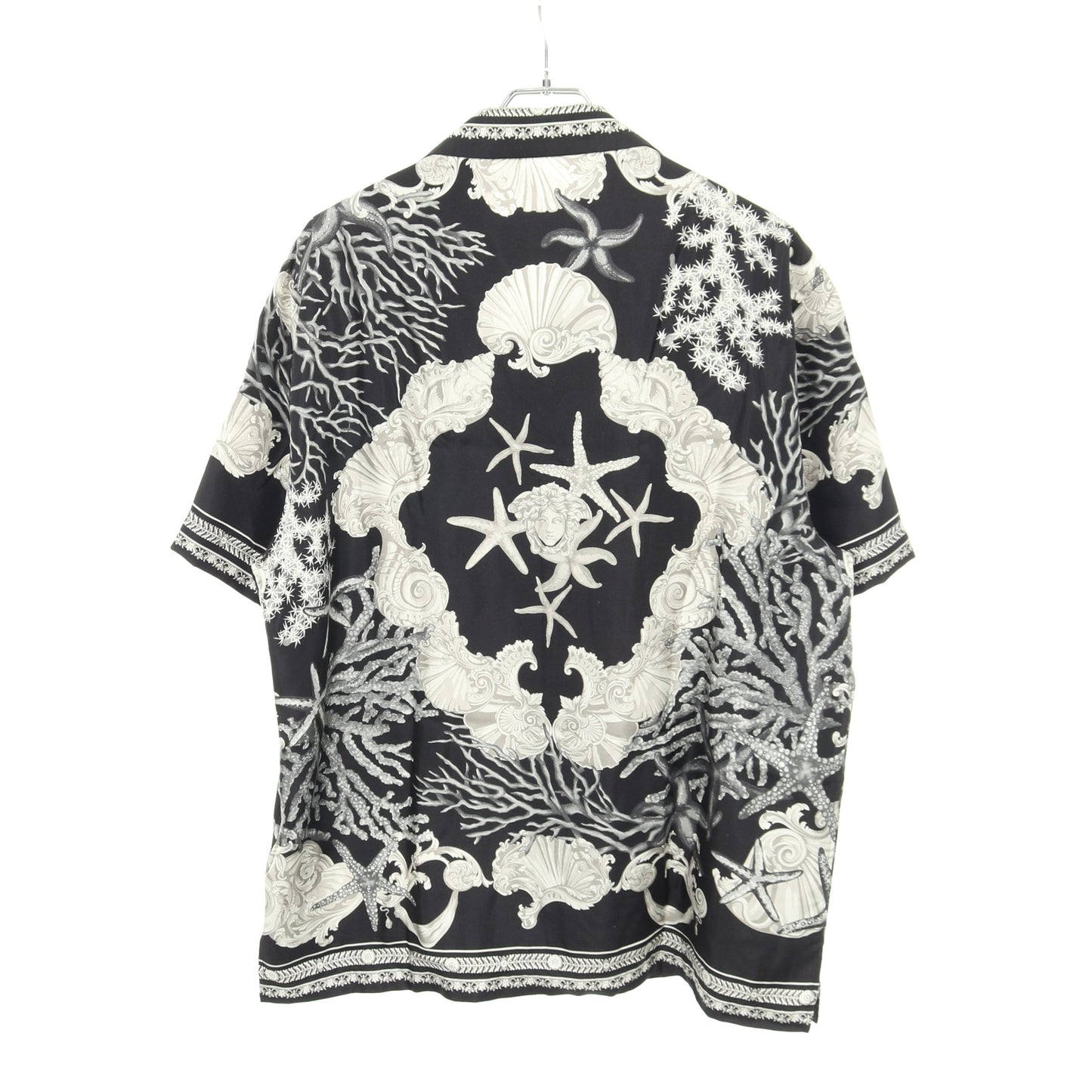 バッコロ シー シャツ シルク ブラック グレー ヴェルサーチ トップス Versace