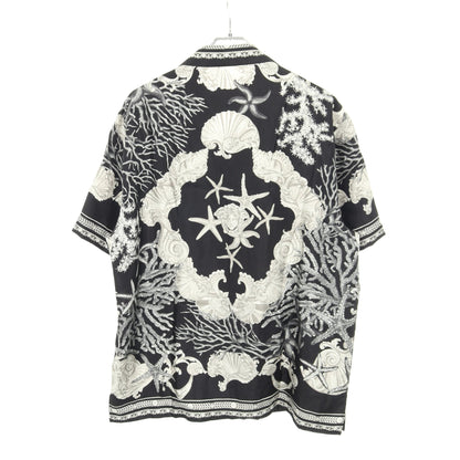 バッコロ シー シャツ シルク ブラック グレー ヴェルサーチ トップス Versace