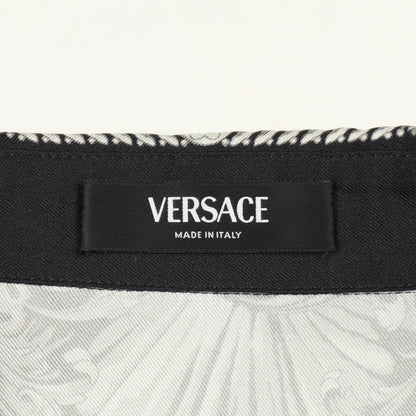 バッコロ シー シャツ シルク ブラック グレー ヴェルサーチ トップス Versace