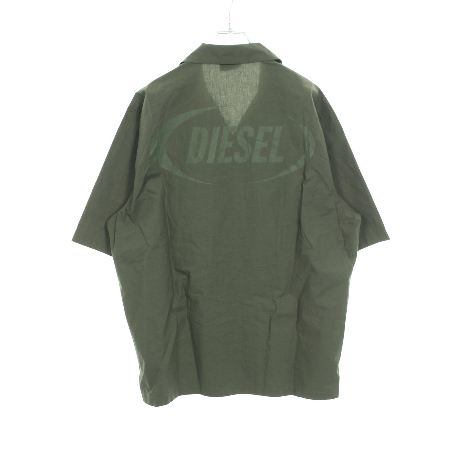 シャツ 半袖 バックロゴ コットン ダークグリーン ディーゼル トップス DIESEL