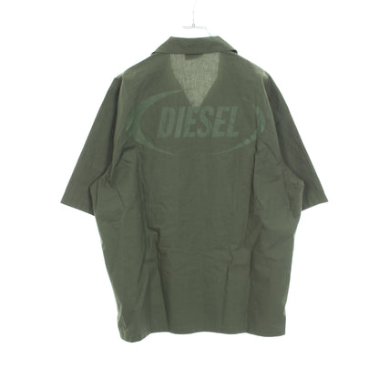 シャツ 半袖 バックロゴ コットン ダークグリーン ディーゼル トップス DIESEL