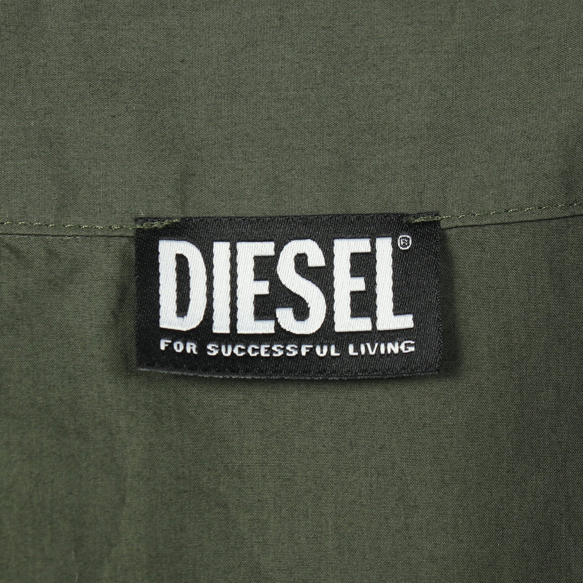 シャツ 半袖 バックロゴ コットン ダークグリーン ディーゼル トップス DIESEL