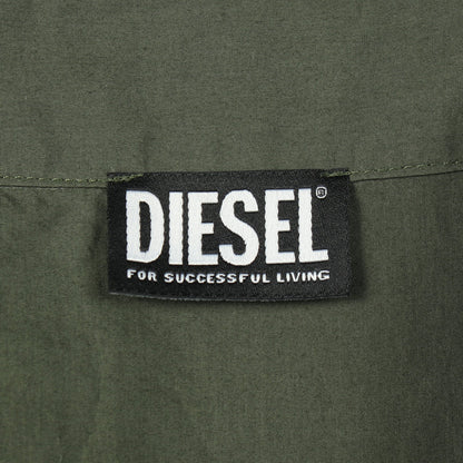 シャツ 半袖 バックロゴ コットン ダークグリーン ディーゼル トップス DIESEL