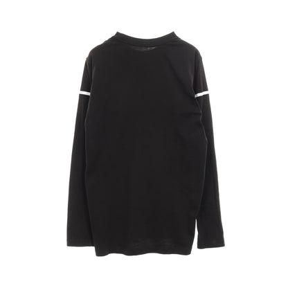 Tシャツ クルーネック 長袖 ロゴプリント コットン ブラック ホワイト モンクレール トップス MONCLER