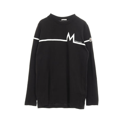 Tシャツ クルーネック 長袖 ロゴプリント コットン ブラック ホワイト モンクレール トップス MONCLER