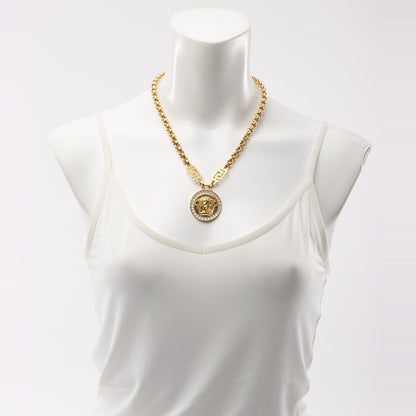 メデューサ グレカ ネックレス GP ラインストーン ゴールド クリア ヴェルサーチ アクセサリー Versace