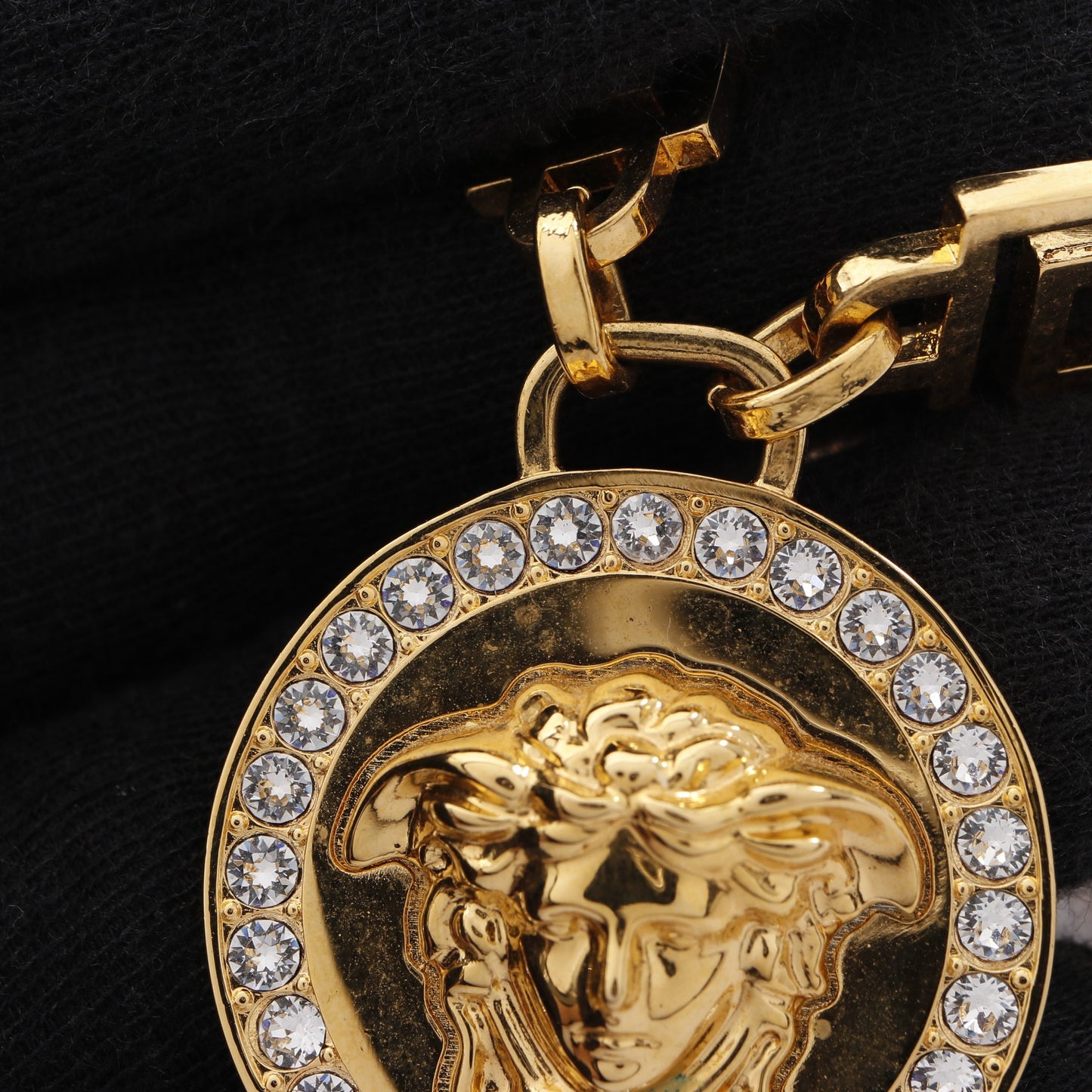 メデューサ グレカ ネックレス GP ラインストーン ゴールド クリア ヴェルサーチ アクセサリー Versace