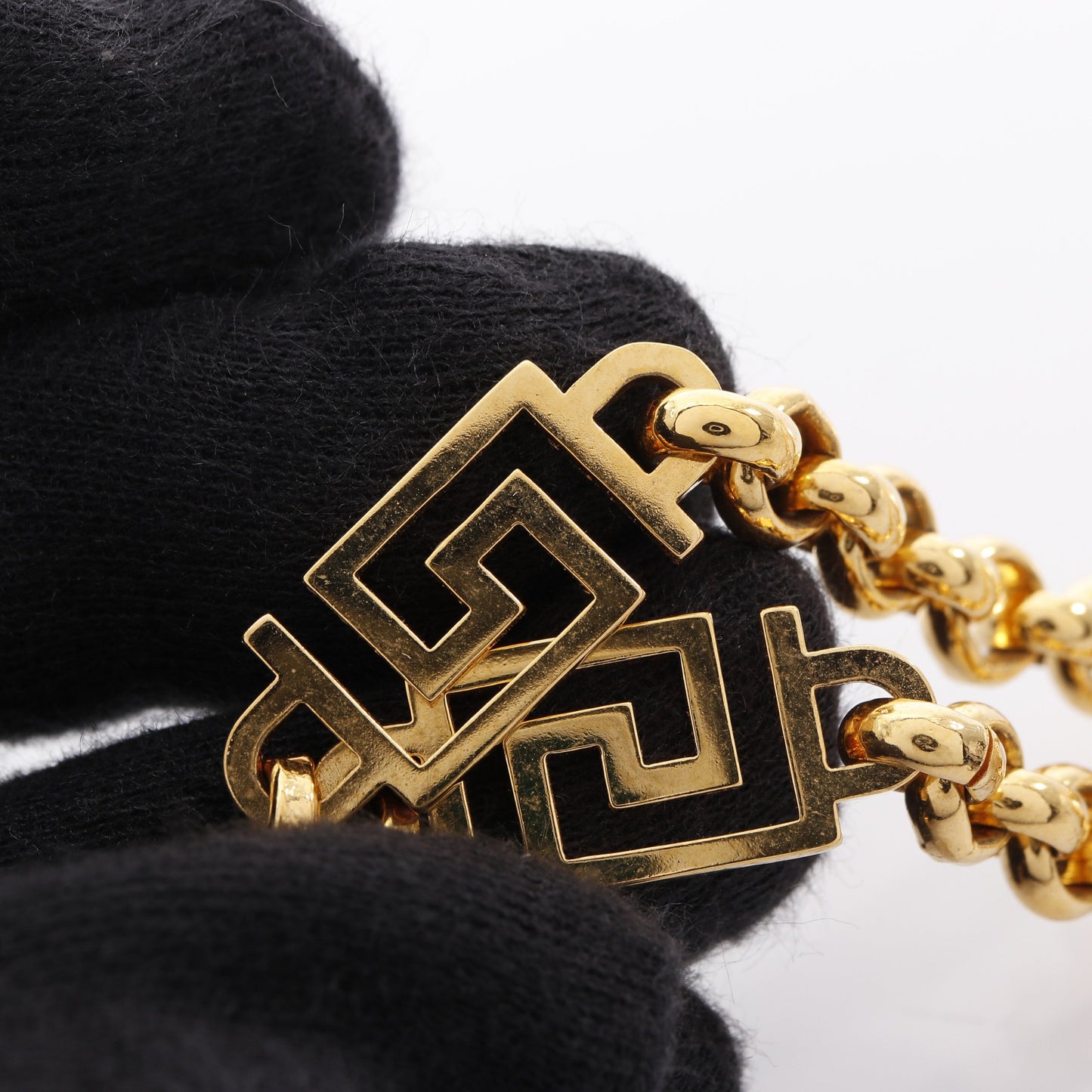 メデューサ グレカ ネックレス GP ラインストーン ゴールド クリア ヴェルサーチ アクセサリー Versace