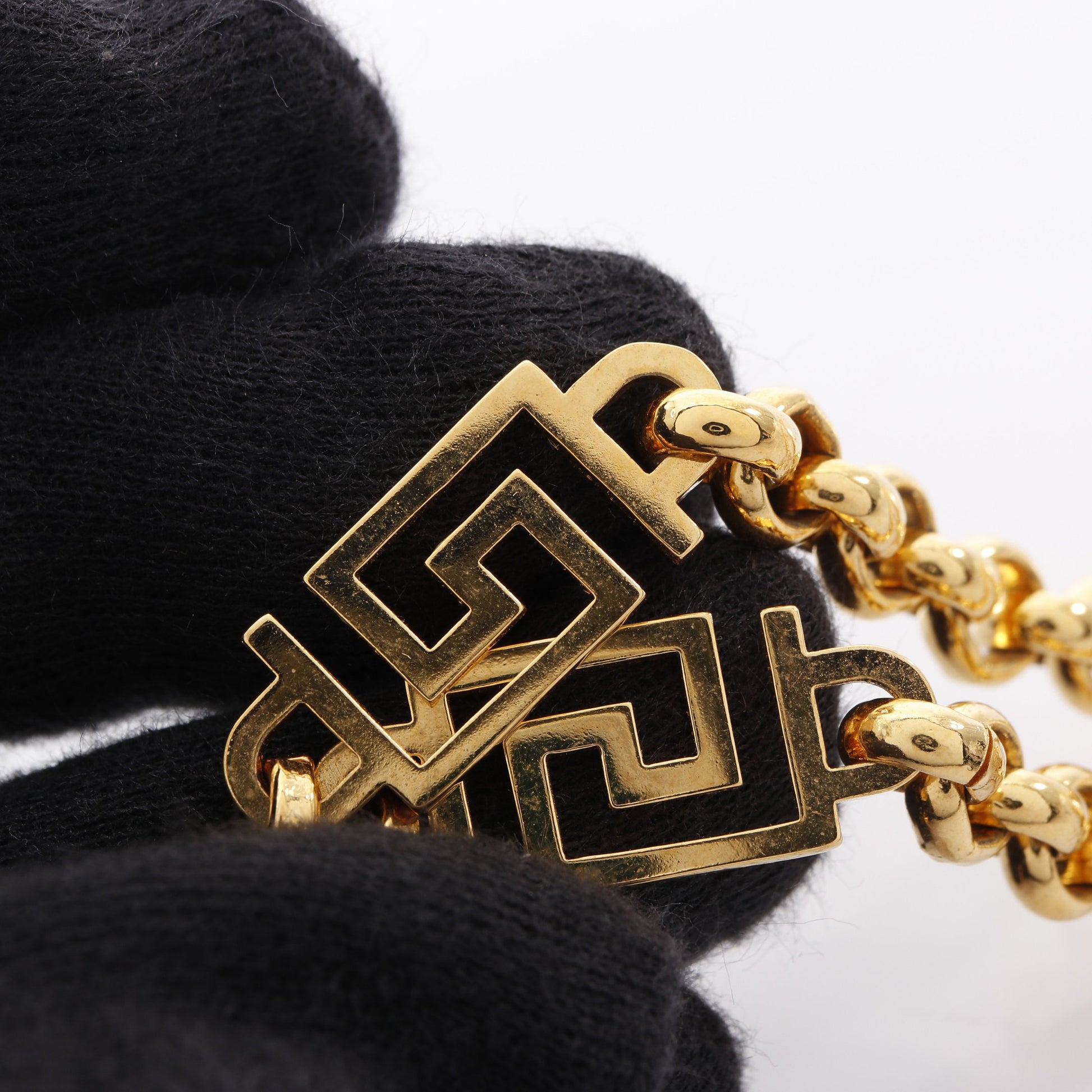 メデューサ グレカ ネックレス GP ラインストーン ゴールド クリア ヴェルサーチ アクセサリー Versace