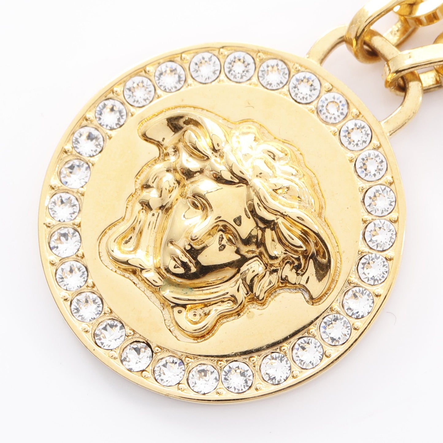メデューサ グレカ ネックレス GP ラインストーン ゴールド クリア ヴェルサーチ アクセサリー Versace
