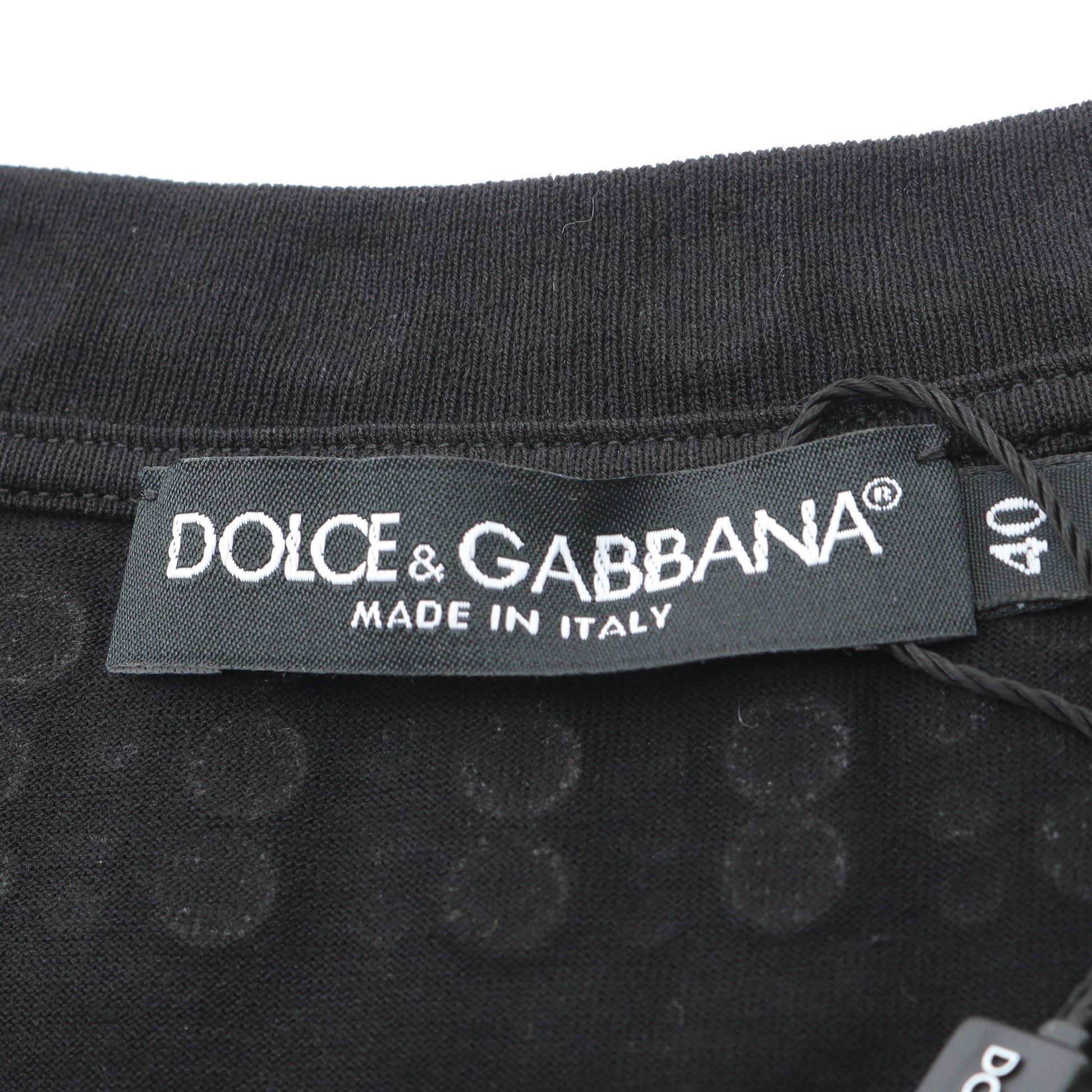 ロゴ パール ビジュー タンクトップ コットン ブラック ドルチェアンドガッバーナ トップス DOLCE&GABBANA