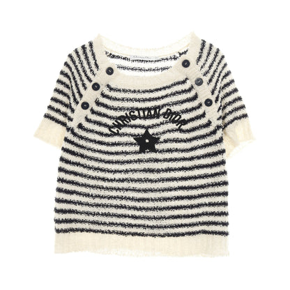 Dior Marinière ニット 半袖 ボーダー コットン シルク アイボリー ネイビー クリスチャンディオール トップス Christian Dior