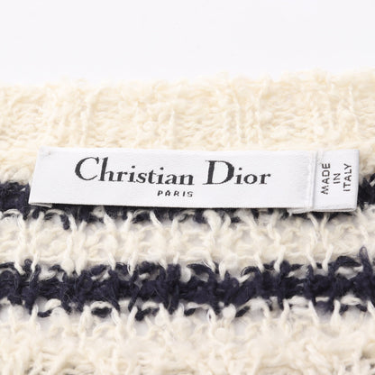 Dior Marinière ニット 半袖 ボーダー コットン シルク アイボリー ネイビー クリスチャンディオール トップス Christian Dior