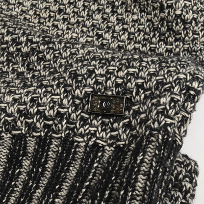 ニットワンピース シルク カシミヤ ウール レーヨン ブラック オフホワイト シャネル ワンピース CHANEL