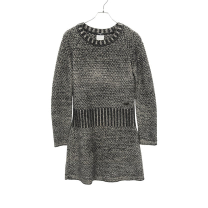ニットワンピース シルク カシミヤ ウール レーヨン ブラック オフホワイト シャネル ワンピース CHANEL