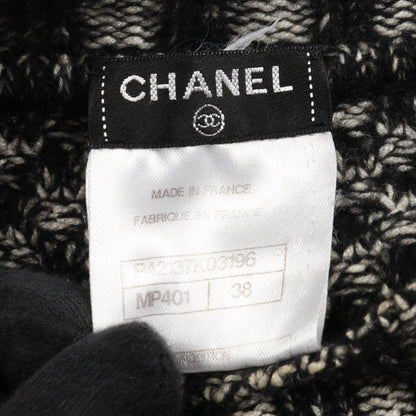 ニットワンピース シルク カシミヤ ウール レーヨン ブラック オフホワイト シャネル ワンピース CHANEL