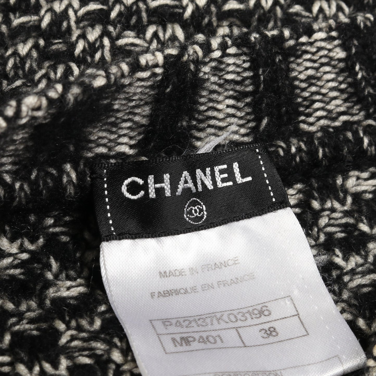 ニットワンピース シルク カシミヤ ウール レーヨン ブラック オフホワイト シャネル ワンピース CHANEL