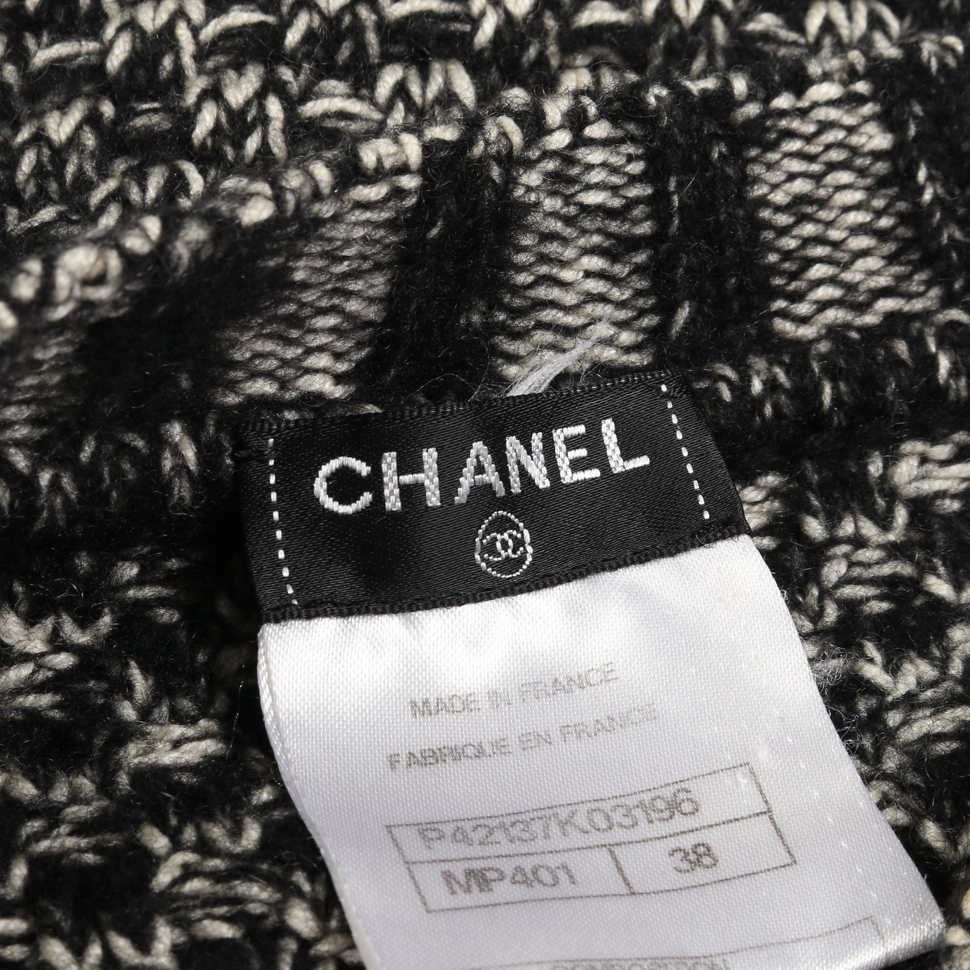 ニットワンピース シルク カシミヤ ウール レーヨン ブラック オフホワイト シャネル ワンピース CHANEL