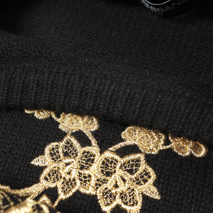 セーター ニット クルーネック 刺繍 カシミヤ ブラック ドルチェアンドガッバーナ トップス DOLCE&GABBANA