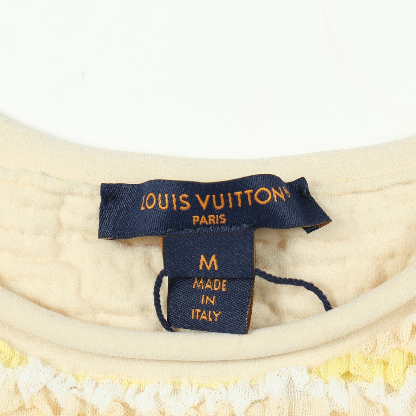 クリンクルニット トップス 半袖 ライトベージュ イエロー ホワイト ルイヴィトン トップス LOUIS VUITTON