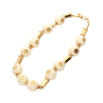 ロゴ ネックレス GP ゴールド アイボリー トリーバーチ アクセサリー TORY BURCH