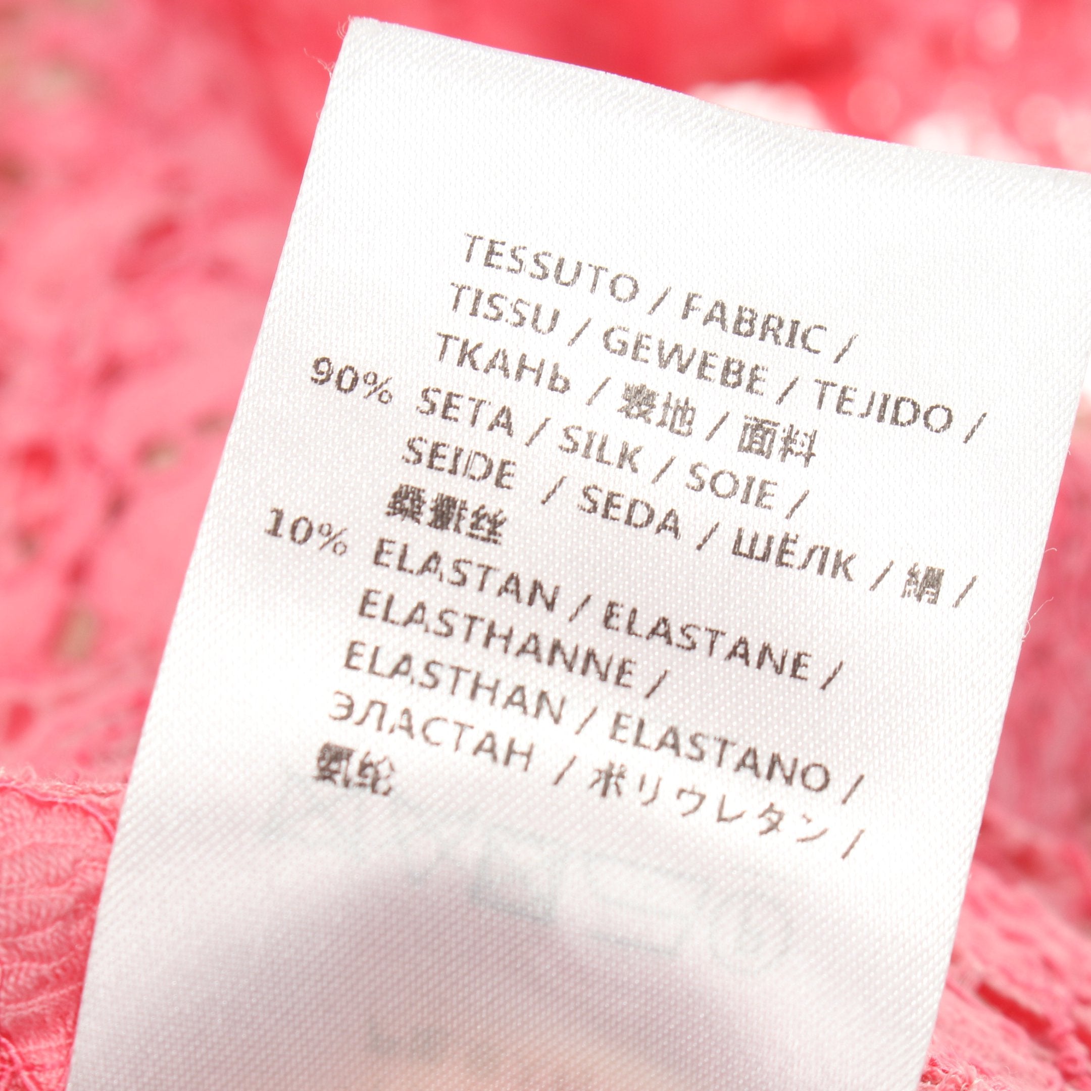 ウェビングライン ワンピース 花柄レース コットン ナイロン ピンク