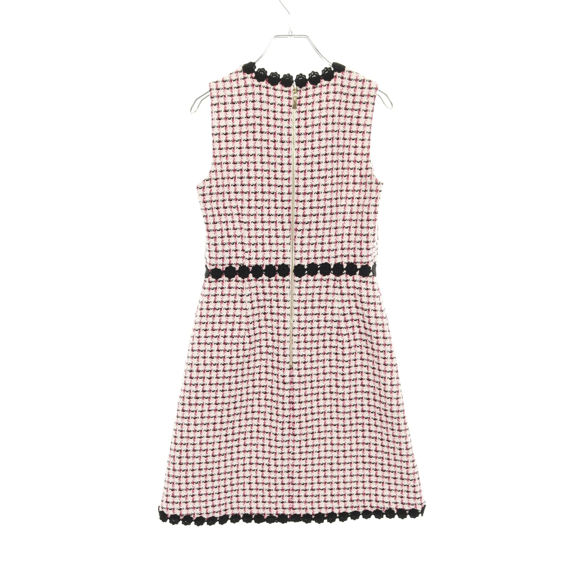 フラワーモチーフ ツイード ワンピース ノースリーブ コットン ピンク マルチカラー ケイトスペード ワンピース kate spade