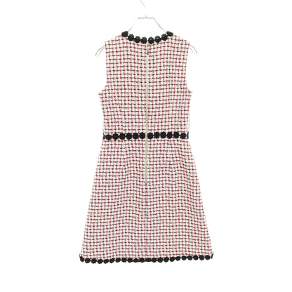 フラワーモチーフ ツイード ワンピース ノースリーブ コットン ピンク マルチカラー ケイトスペード ワンピース kate spade