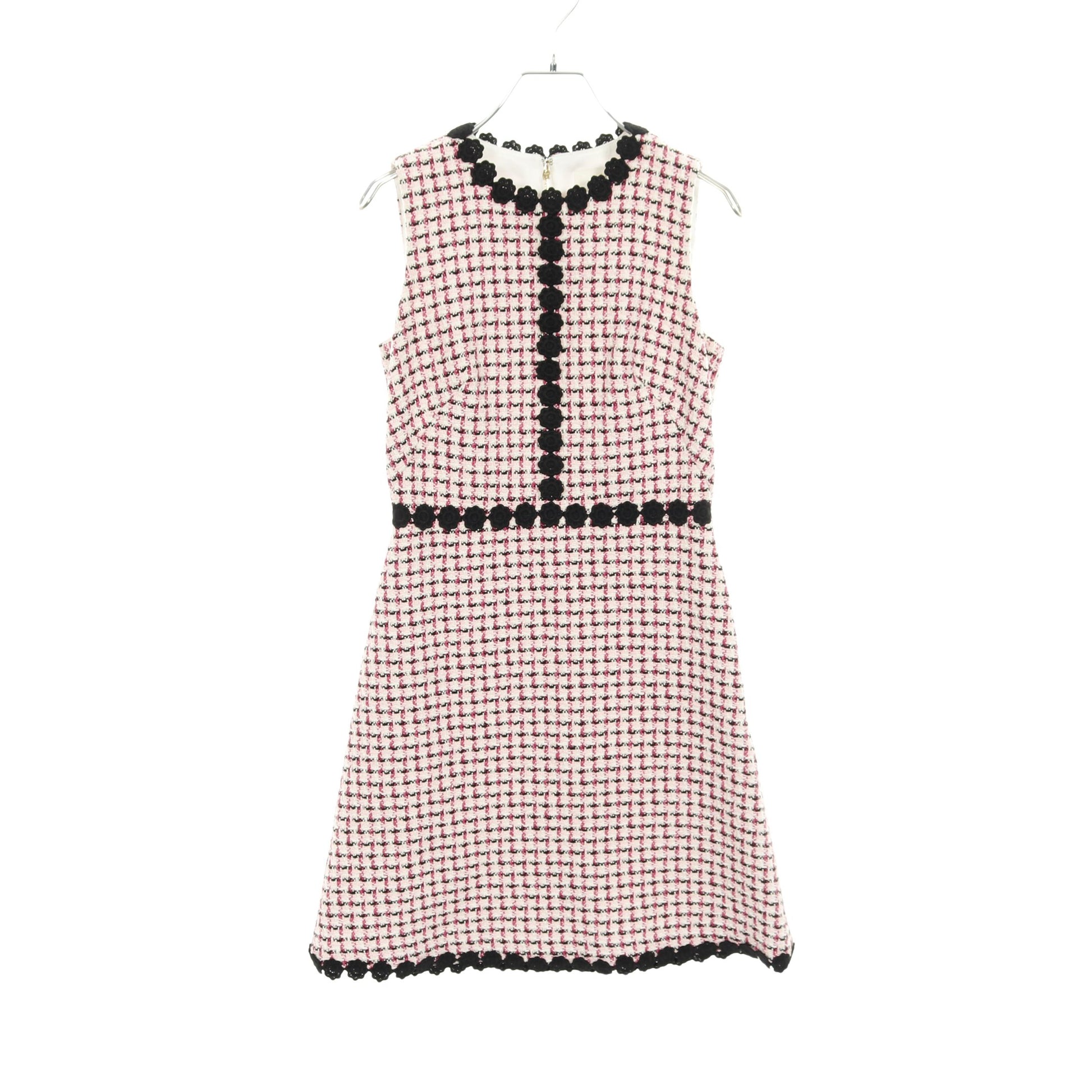フラワーモチーフ ツイード ワンピース ノースリーブ コットン ピンク マルチカラー ケイトスペード ワンピース kate spade