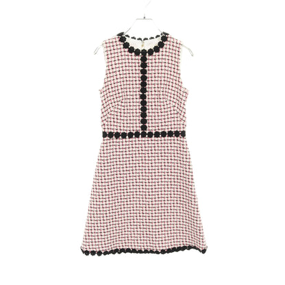フラワーモチーフ ツイード ワンピース ノースリーブ コットン ピンク マルチカラー ケイトスペード ワンピース kate spade