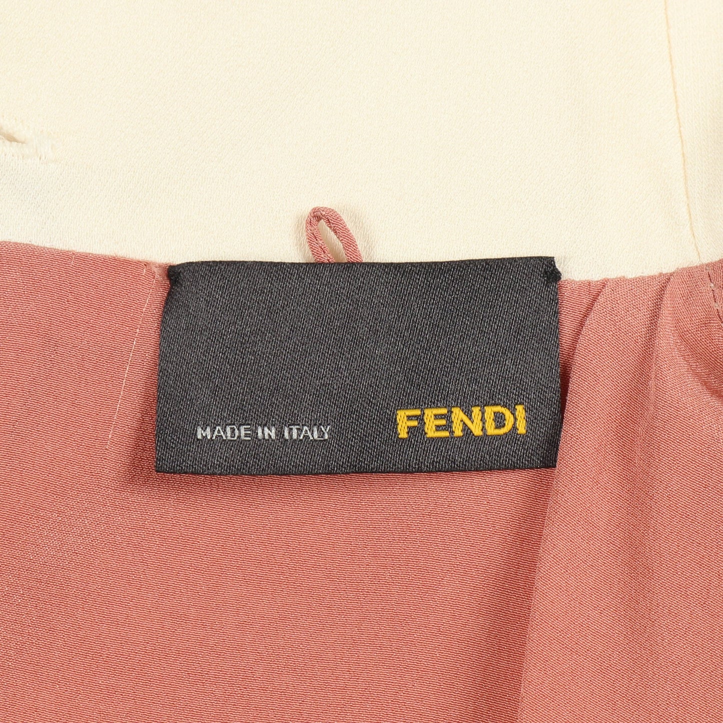 ワンピース ストライプ レーヨン シルク コーラルピンク ブラック ブラウン フェンディ ワンピース FENDI