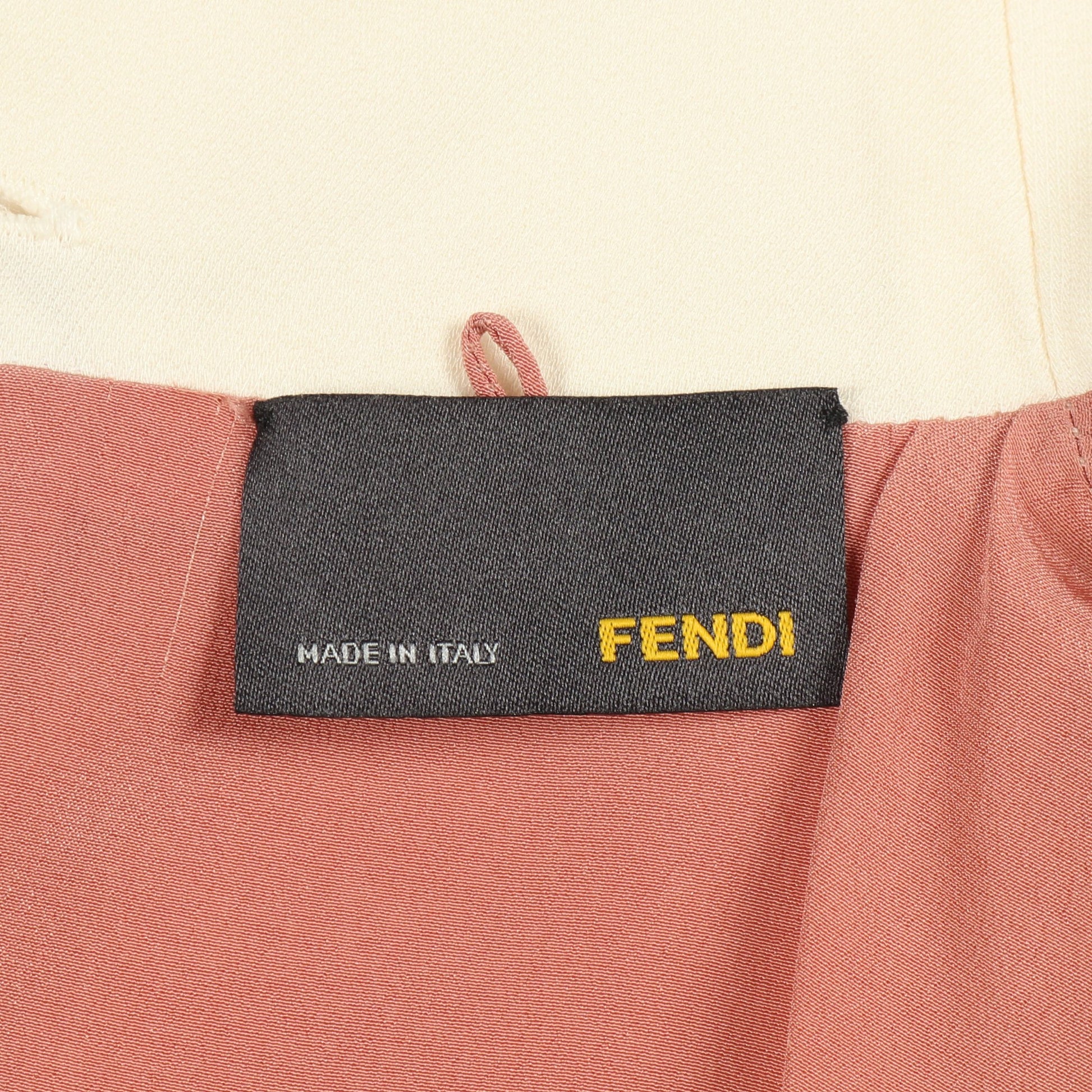 ワンピース ストライプ レーヨン シルク コーラルピンク ブラック ブラウン フェンディ ワンピース FENDI